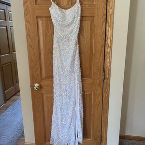 White Sequin Homecoming/Prom Dress